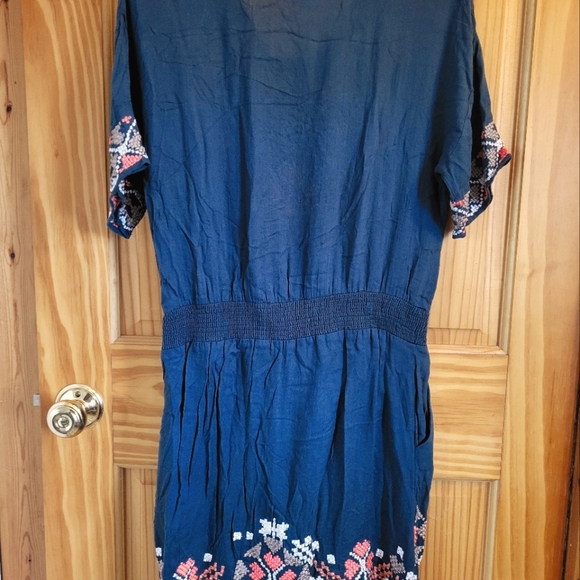 Fun BOHO style Baraschi dress size S anthropologie lovers pink embroidery - Picture 4 of 7